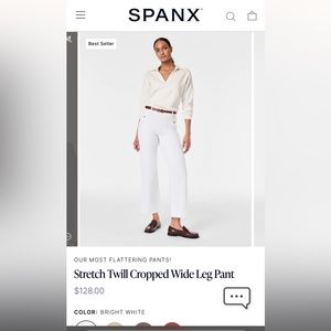 Spanx. Stretch Twill Cropped Wide Leg Pant. Small. Worn twice.